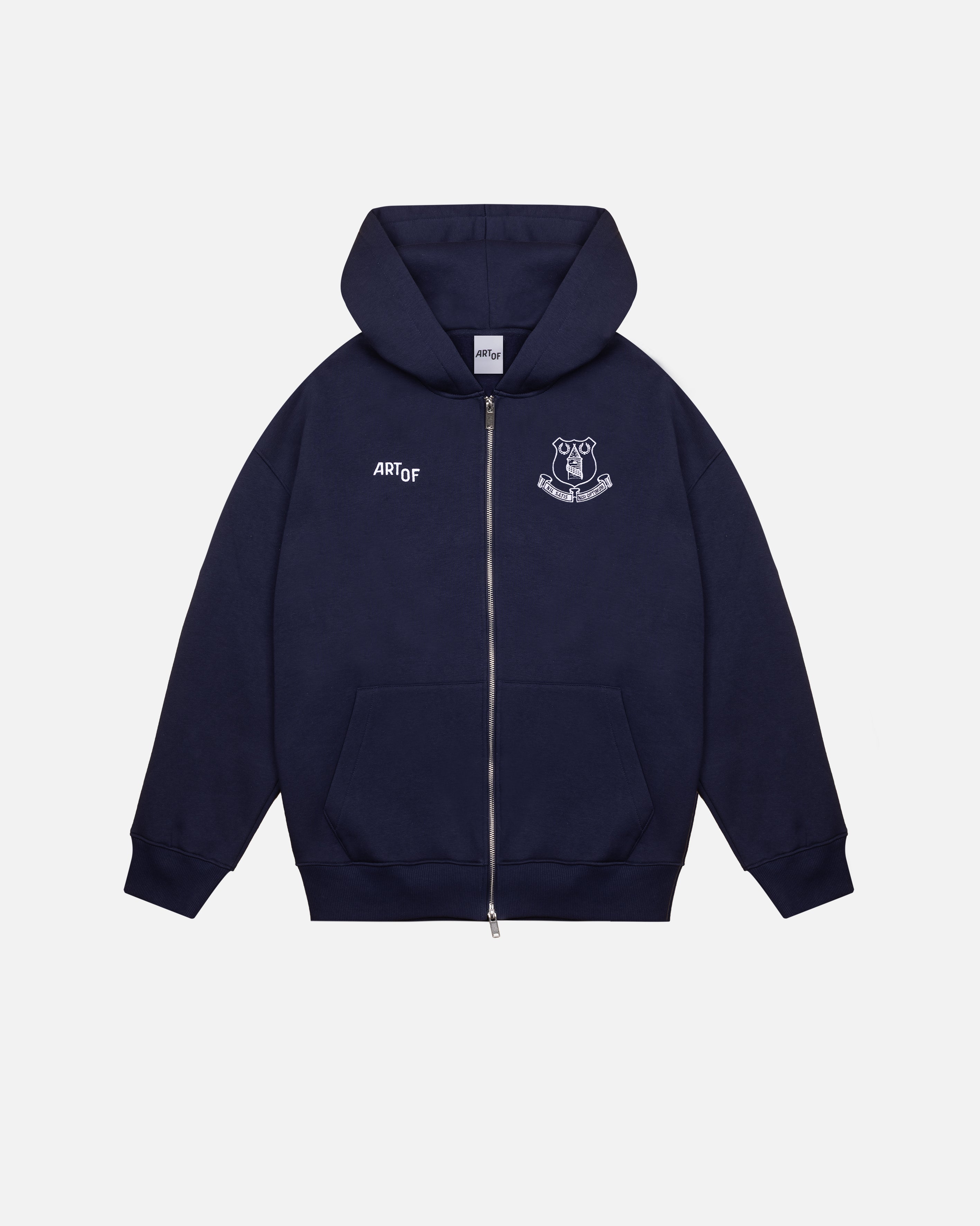 ART OF x Everton Zip Through Hoodie | EFC Debossed Football Sweat