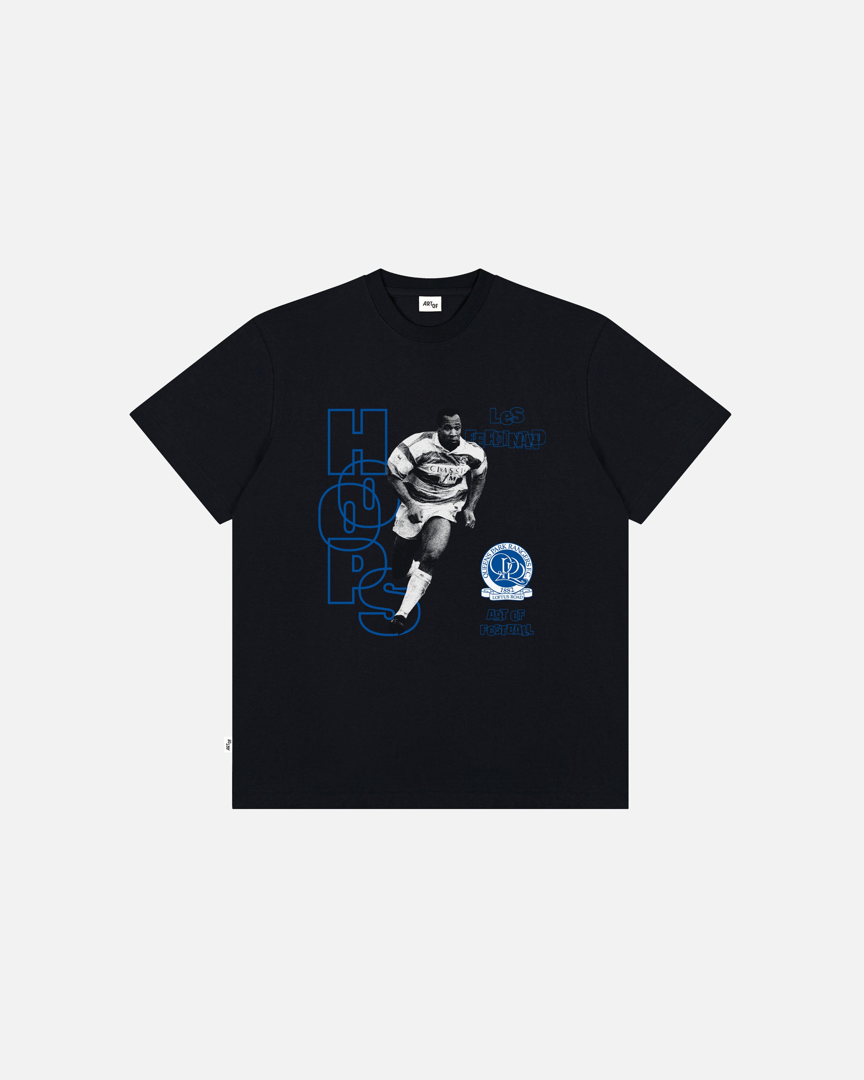 ART OF Football x QPR Ferdinand Tee | AOF Black Graphic T-shirt