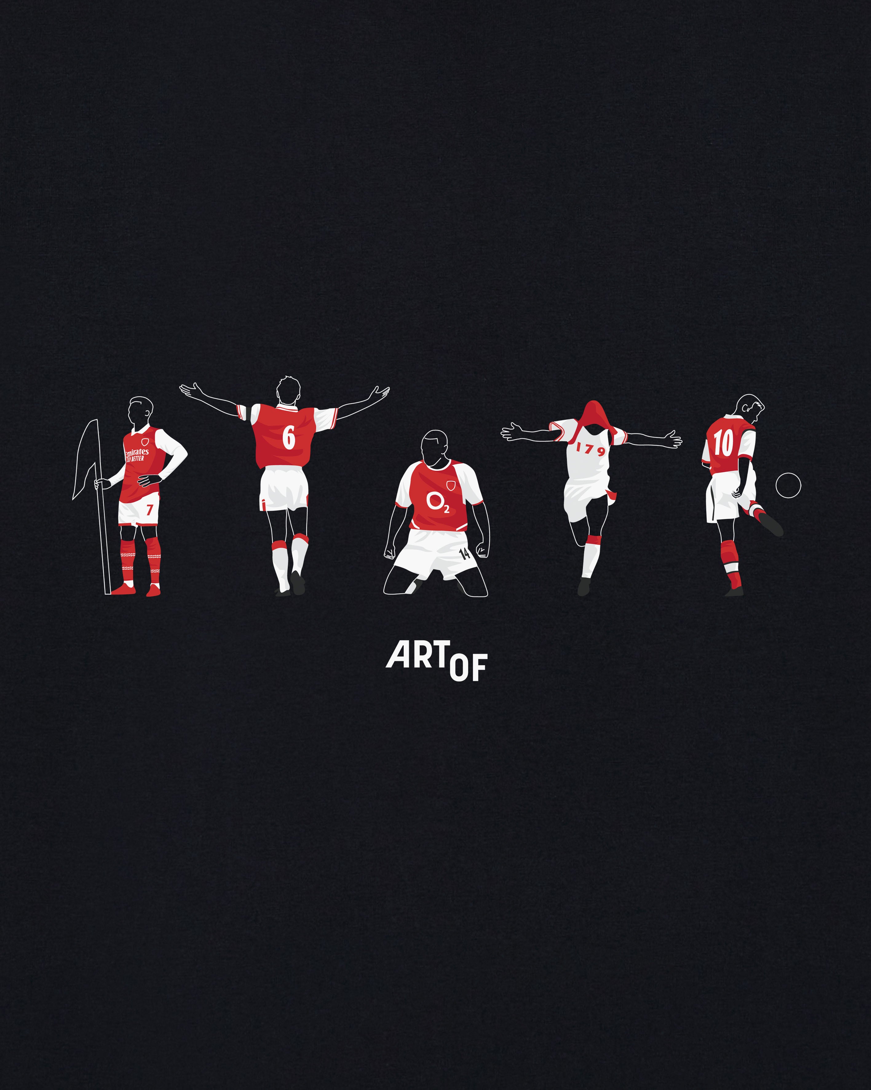 ART OF AFC Printed Icons Tee | Black Graphic Football T-shirt