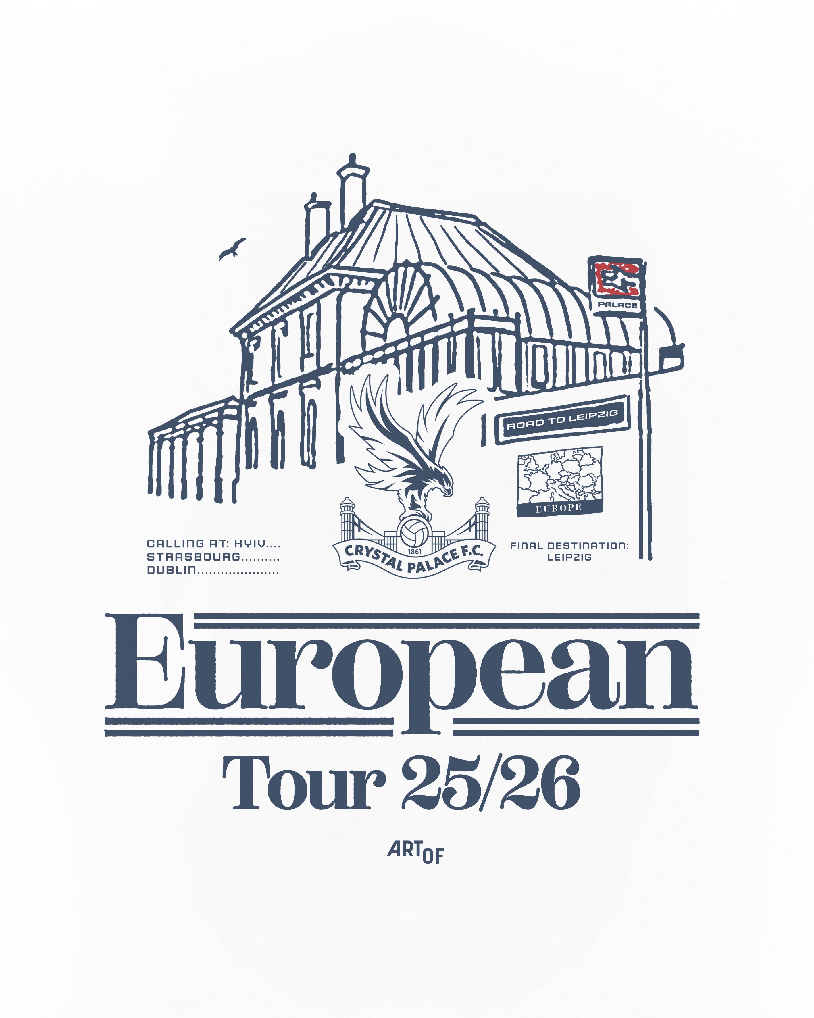 ART OF x Crystal Palace European Tour Tee | White Football T-shirt