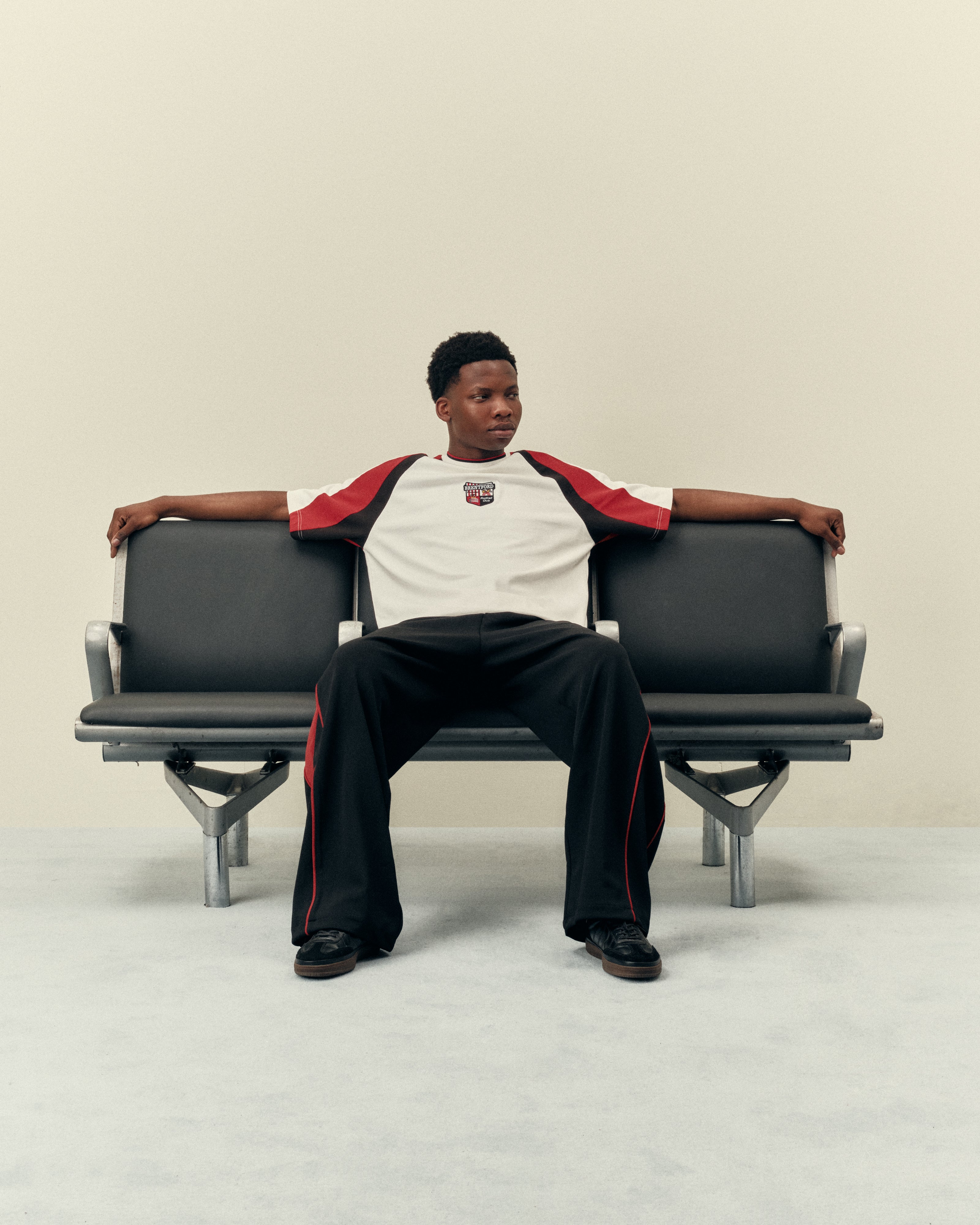AOF x Brentford 90s Heavyweight Panelled T-shirt | Art of Football