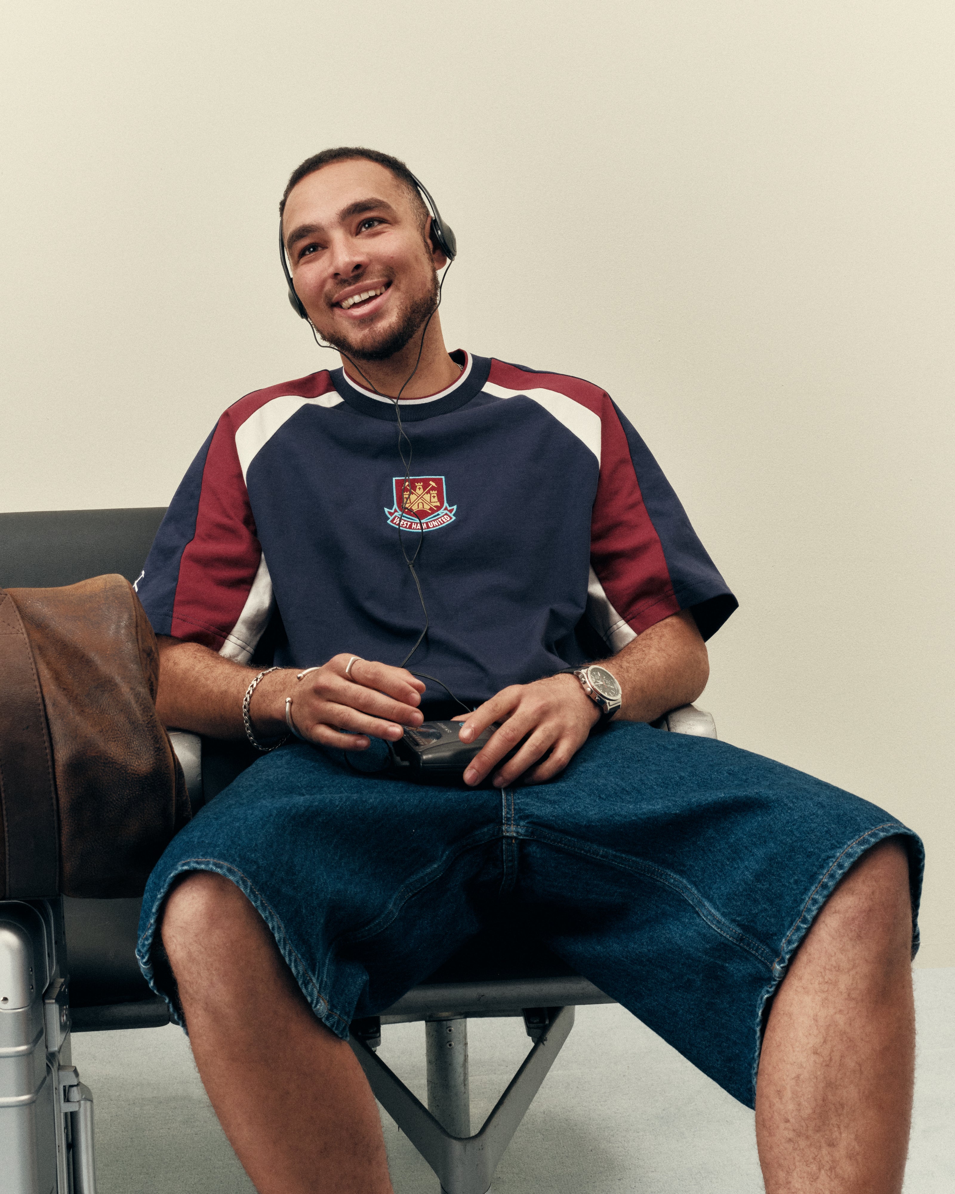 AOF x West Ham 90s Heavyweight Panelled T-shirt | Art of Football