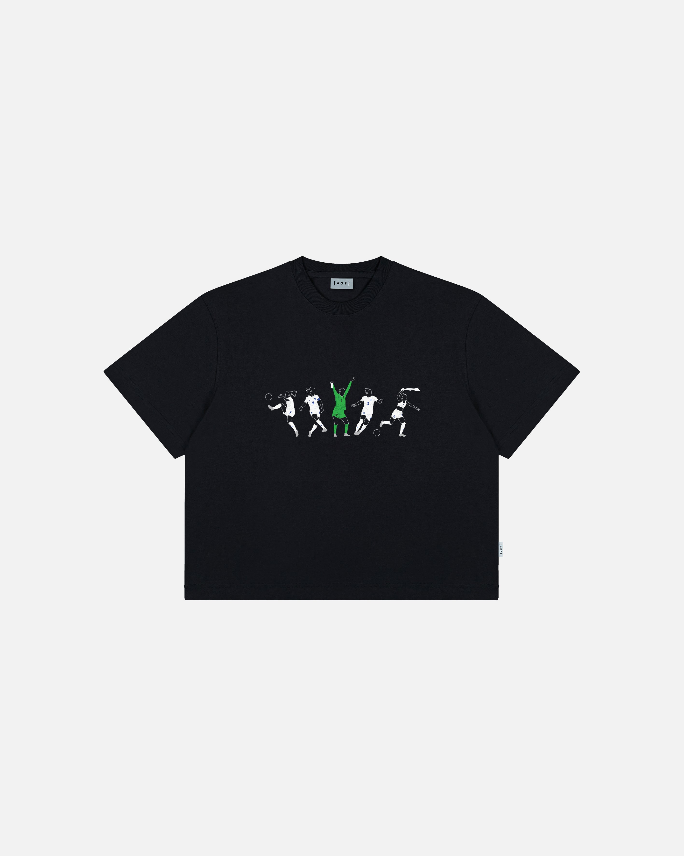AOF Lionesses Icons Crop T-Shirt | Black Graphic Tee | Art of Football