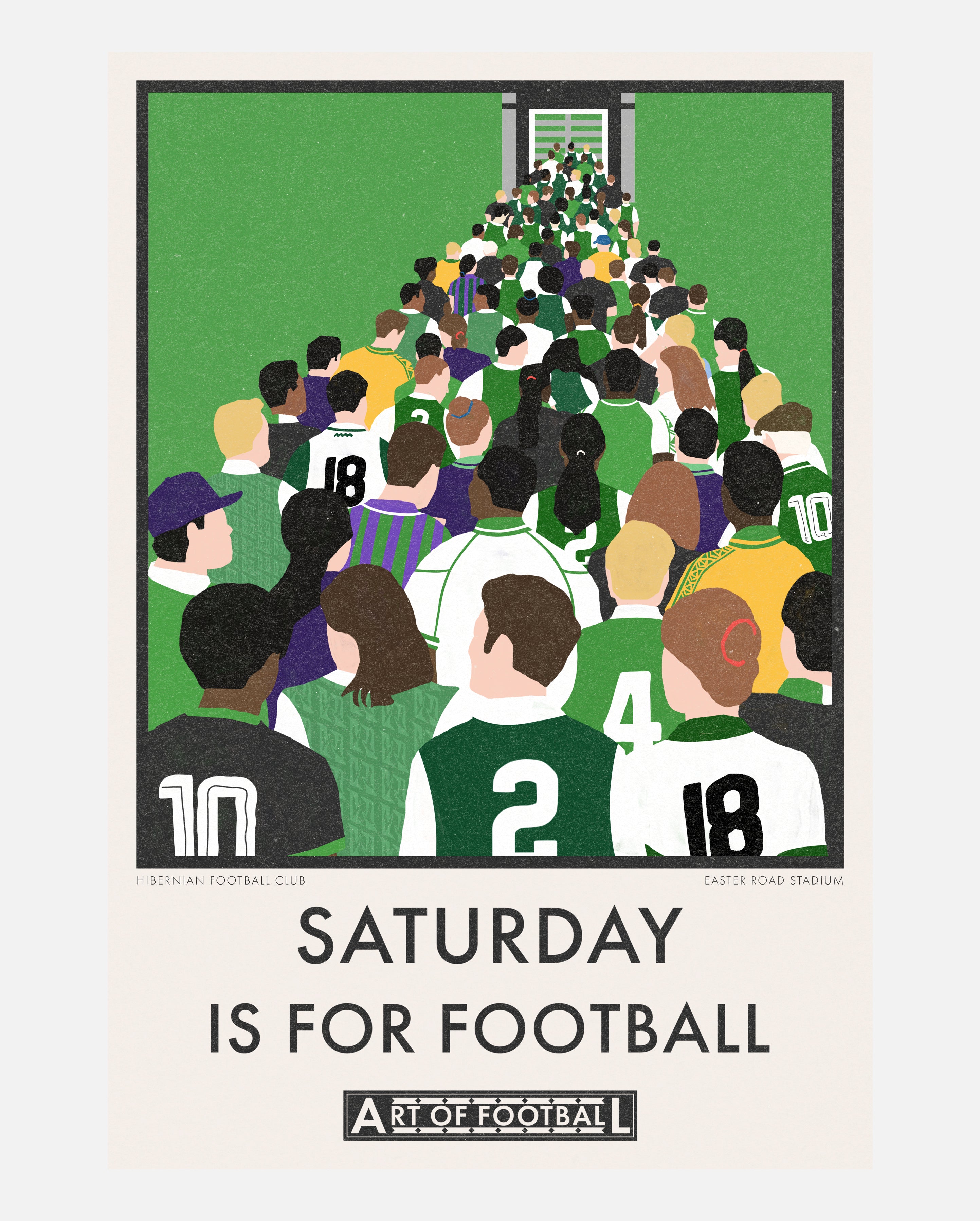 ART OF Hibs Saturday Is For Football Framed Print | Football Art