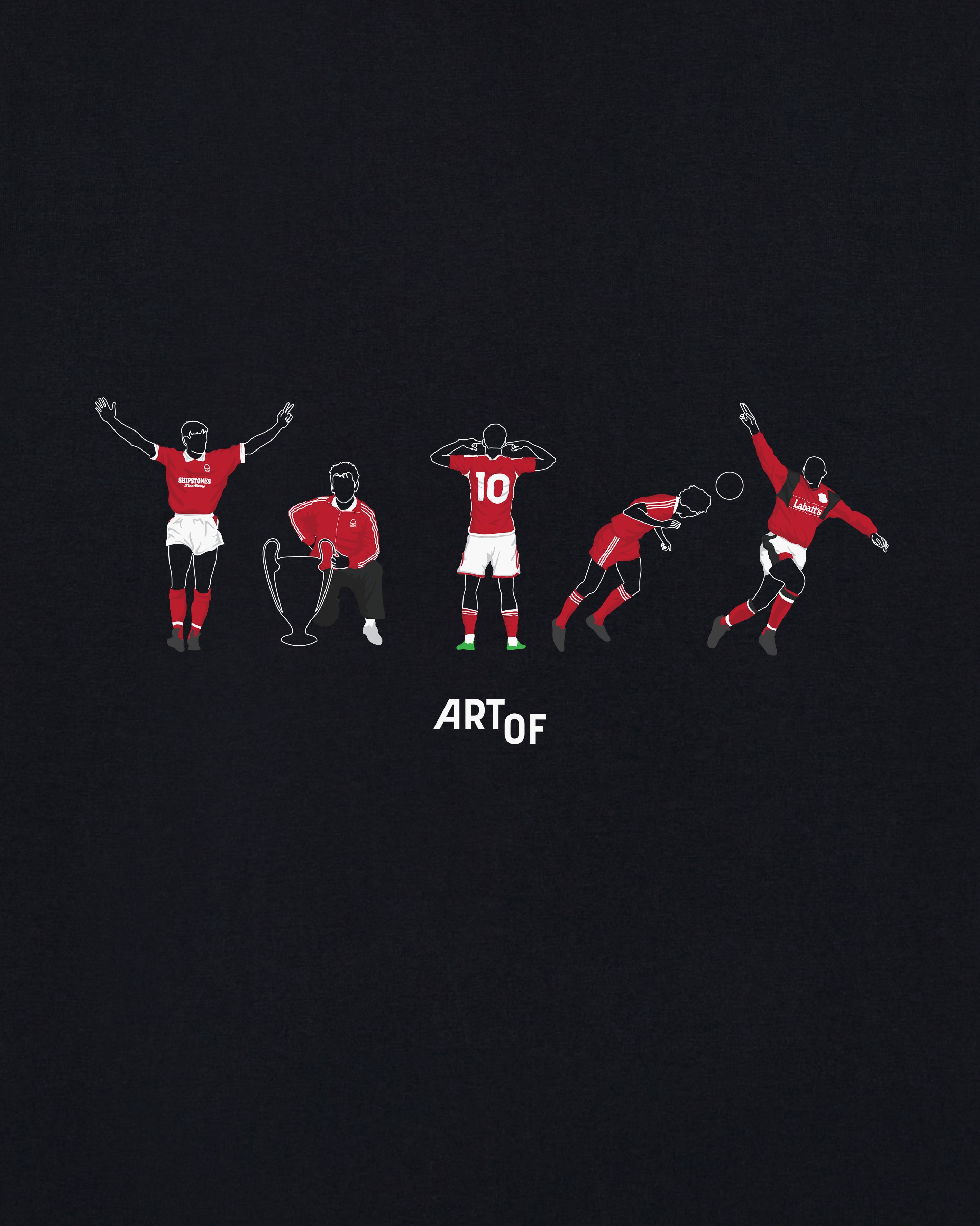 ART OF x Forest Printed Icons Tee | Black Graphic Football T-shirt