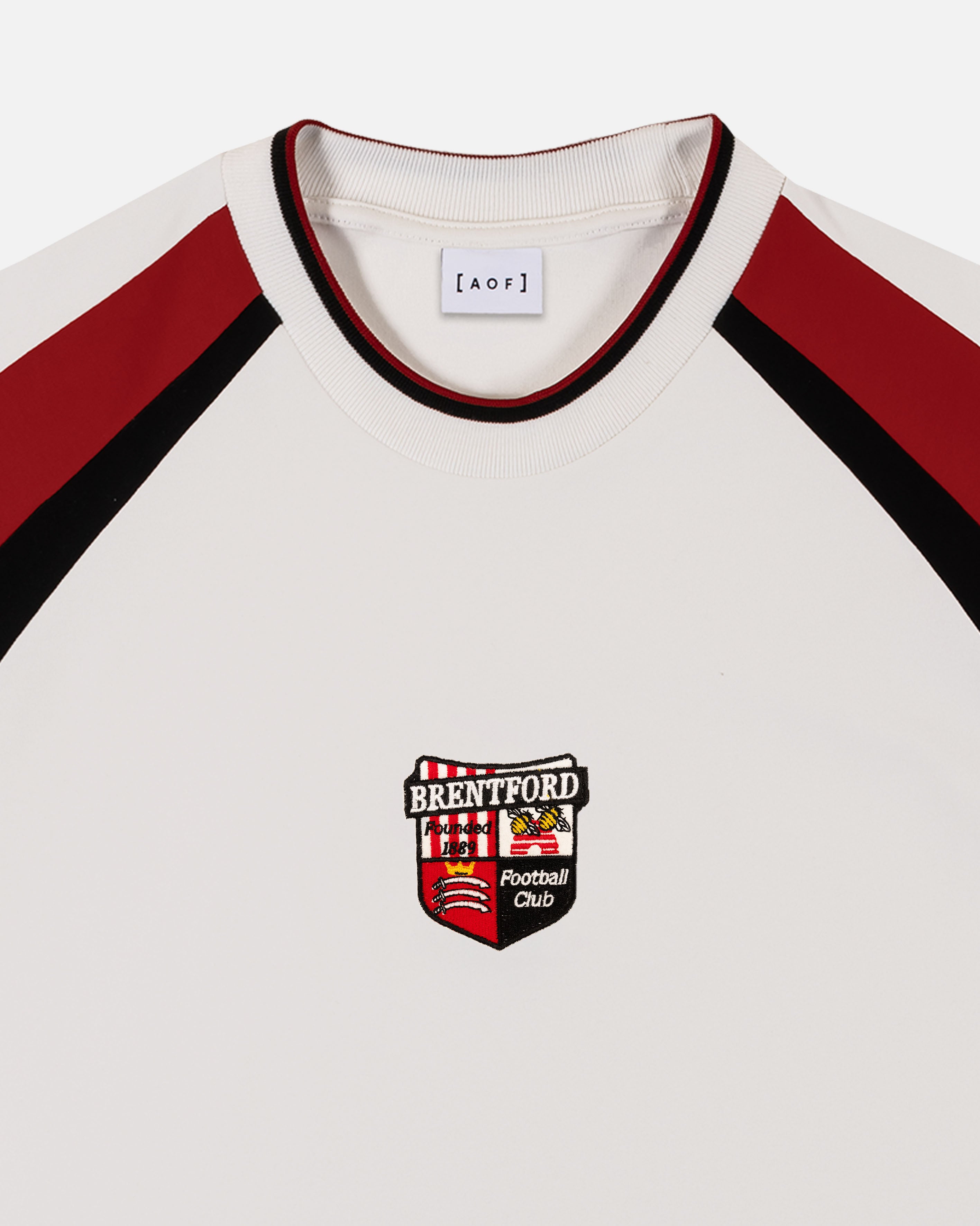 AOF x Brentford 90s Heavyweight Panelled T-shirt | Art of Football