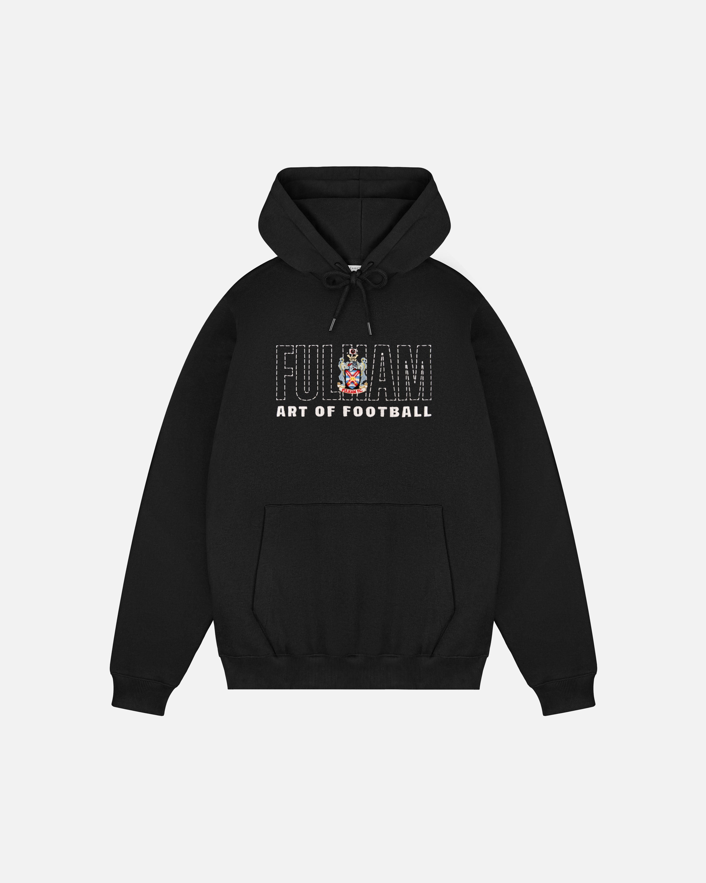 AOF x Fulham 90s Hoodie | Black | Art of Football
