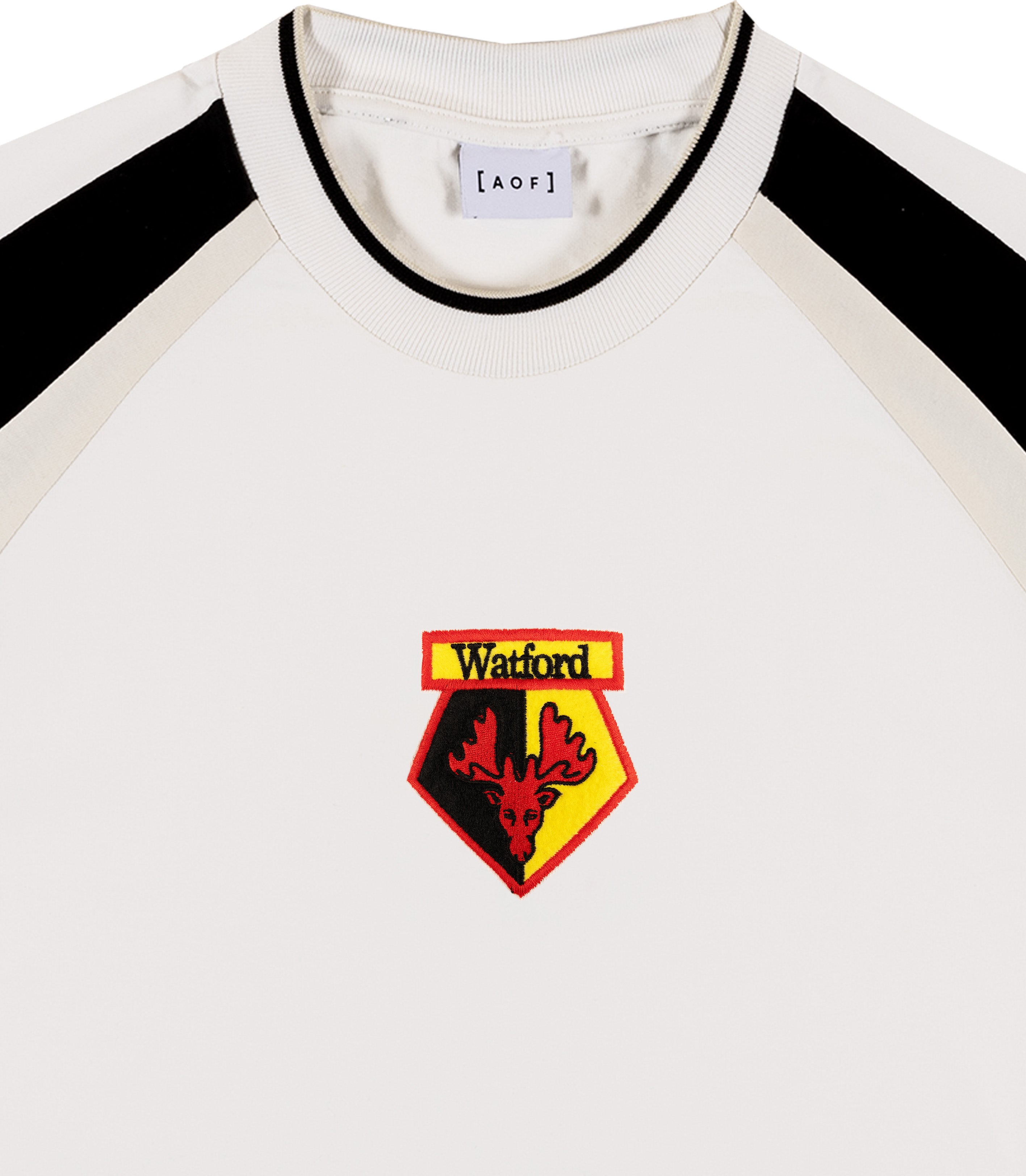 AOF x Watford 90s Heavyweight Panelled T-shirt | Art of Football