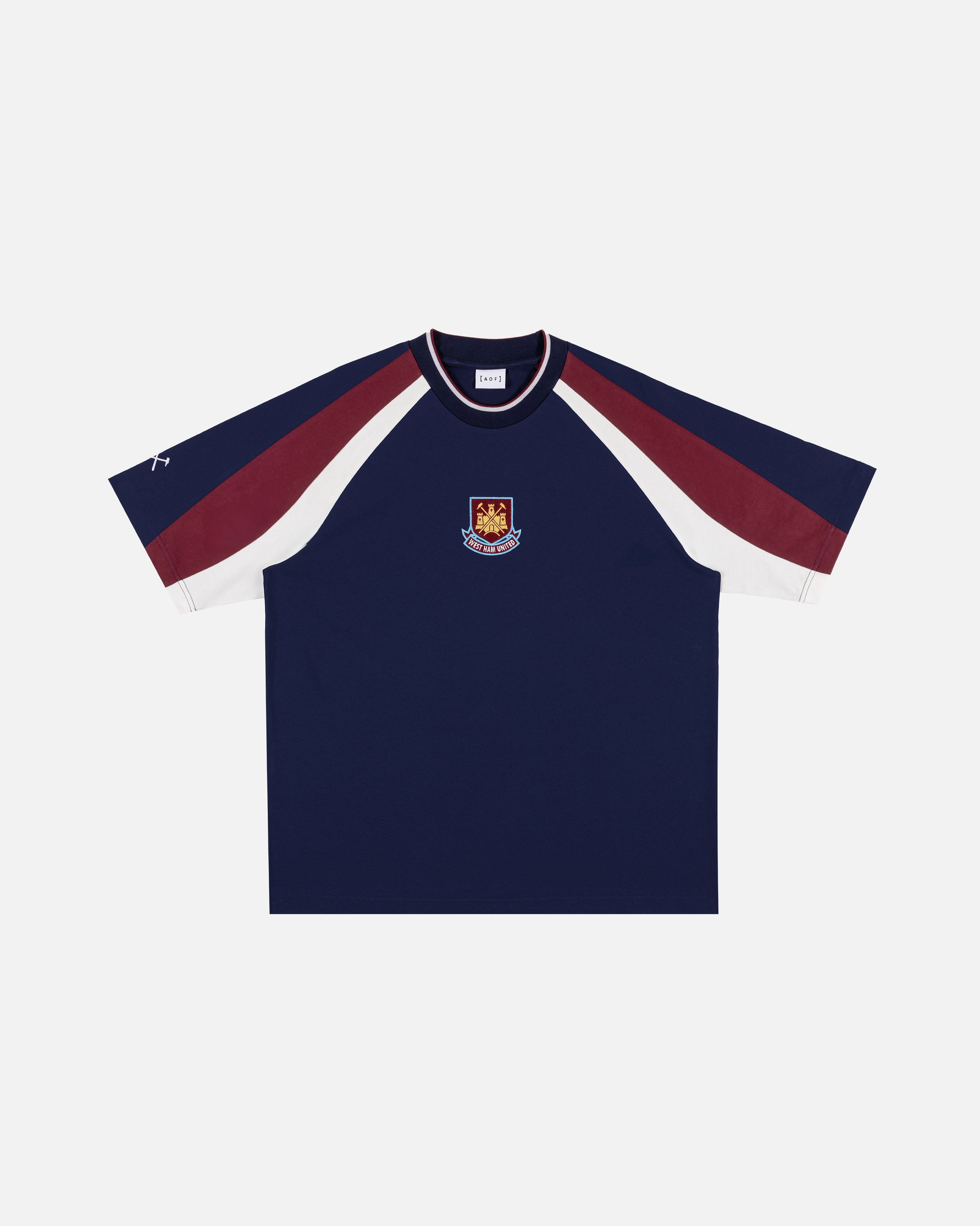 AOF x West Ham 90s Heavyweight Panelled T-shirt | Art of Football