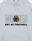 AOF x Wolves 90s Hoodie | Grey Embroidered Top | Art of Football
